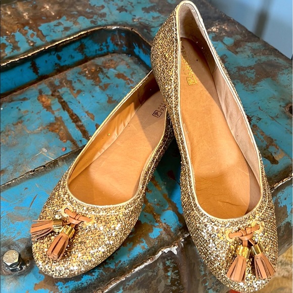 Sperry Shoes - Sperry, Bliss Gold Glitter Flats w/Tassel!, Excellent Condition, Size 10M